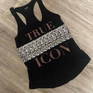Vintage Express True Icon Distressed Encrusted Racerback Tank Never Worn